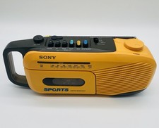 SONY CFM-101 SPORTS Radio Kassettenspieler FM/AM Vintage Retro Sammlerstück Gelb