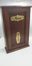 Antik Holz Arztschrank Apothekerschrank Medizinschrank mit Messing Emblem