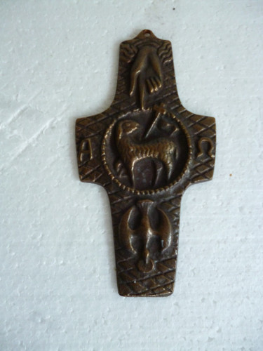 Antikes bronze reliefkreuz - antikes,