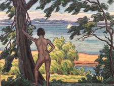 Weiblicher Akt mit Blick auf