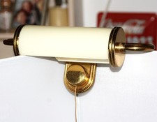 Klavierlampe, Notenleuchte, Bilder, Messing Rahmen, Glas, Zugschnur, Glasschirm