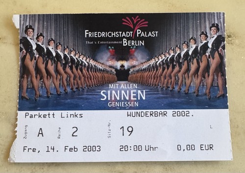 Wunderbar 2002 eintrittskarte - 2002,,
