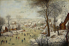 Winter Landscape with Bird-trap Pieter Brueghel der Jüngere Eis Stadt B A3 03123