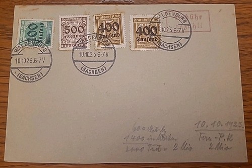 Karte waldenburg sachsen 1923 - waldenburg,