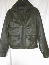 Lederjacke, Gr. S,  olive, MNG, Type Bikerjacke,Pilotenjacke