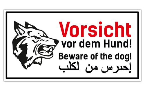 Warnschild vorsicht hund - warnschild,