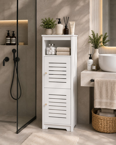 Badezimmerschrank schmal weiß - schmal,