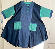 Kleid DW SHOP blau mit grünen