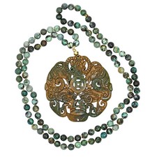 Braune kette mit - braune, glücks
