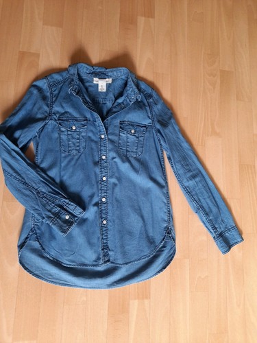 Damen jeansbluse blau - damen, jeansbluse,