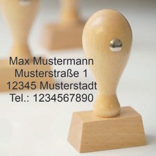 Stempel Holzstempel Firmenstempel Adressstempel mit Wunschtext / Logo [#1164]