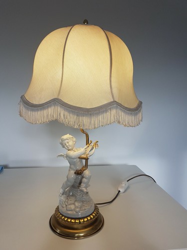 Tischlampe mit porzellan engel - tischlampe, porzellan-engel