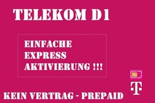 Telekom D1 Original Sim-Karte Prepiad mit 0€ Guthaben DE +49