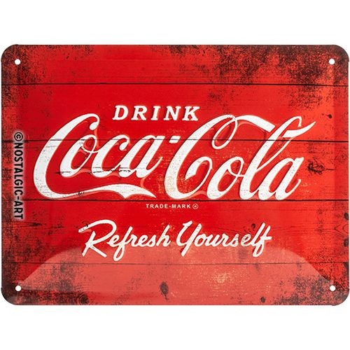 Relief blechschild coca cola - "coca,