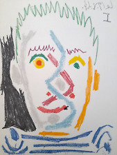 PABLO PICASSO - Farbige Offset Lithographie 1966 "Kopf I" !!!