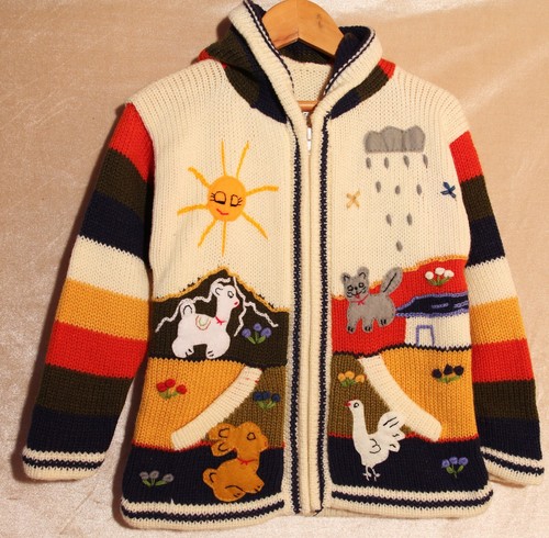 Strickjacke creme weiß - , bunt