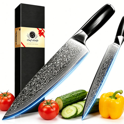 Japanisches damast kochmesser - japanisches,