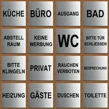 Schild Türschild Edelstahl Design Piktogramm - Büro Bad Gäste Praxis Lager WC
