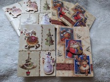 süße Geschenkanhänger 3D,  Doppelkarten m. Kordel - Weihnachtsmann, Schneemann