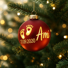 Personalisierte Weihnachtskugel mit Name – beleuchtet - Geschenk Weihnachten