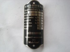 Horex Regina 250 Typenschild Fabrikschild NEU Typ 02 Original NOS