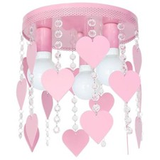 Deckenleuchte Deckenlampe Kronleuchter Hängelampe - ELZA HERZ 3 - Rosa