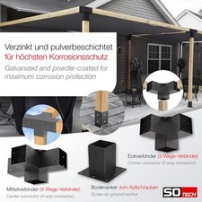 Eck Mittel Verbinder Aufschraubanker vierkant 90 x 90 / 100 x 100 mm von SOTECH