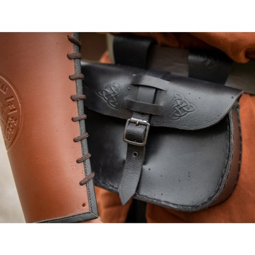 Leder gürteltasche schwarz - leder,
