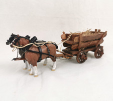 Miniatur Leiterwagen Kutsche Kaltblut Pferd Modellpferde Modellbau kein Schleich