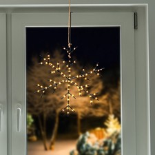 esotec Solar LED Hängeleuchte Schneeflocke Eiskristall 40 cm Garten außen 103407