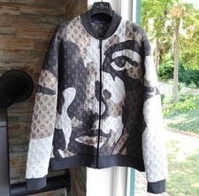 LOUIS VUITTON JACKET L lv black logo kid super monogram camouflage virgil abloh