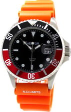 HEKTOR SPORT Herren Taucheruhr 30BAR Krone geschraubt Lünette Silikonband orange