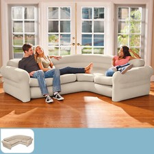 Intex Ecksofa 257x203x76cm Couch Lounge Wohnlandschaft Rundecke Couchgarnitur