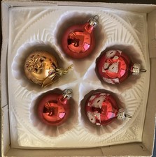 Weihnachtsschmuck, Christbaumschmuck, Holz/Stroh, Tannenbaumschmuck rot, 58 St.