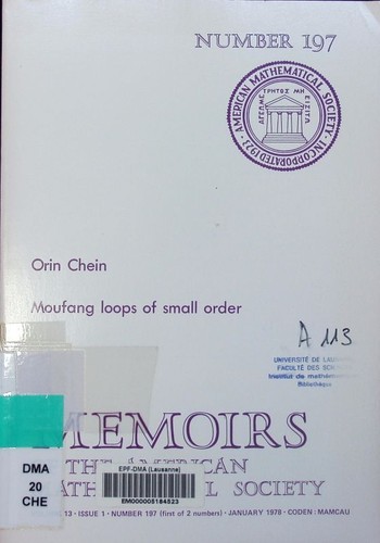 Moufang loops small order - moufang, of