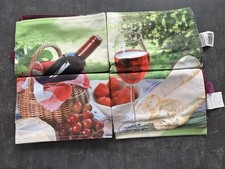 4-teiliges Platzset mit Wein-
