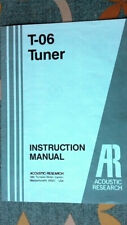 Acoustic Research T 06: Bedienungsanleitung, Manual; englisch