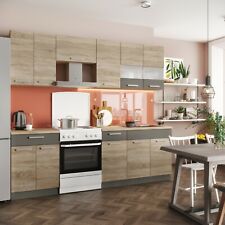 Küche ALINA 240 cm Küchenzeile Einbauküche Küchenblock Singleküche Sonoma Eiche