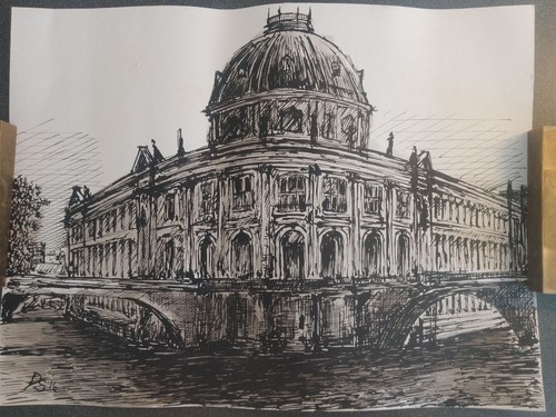 Original federzeichnung - federzeichnung, –