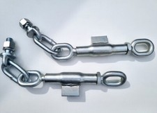 2 x Spannschloss Kette M24 x 2,5mm Stabilisatorketten Unterlenker L. 400-490mm G