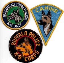 3 Stück !!! K-9 NEW YORK 70er / 90er DHF Patch Hundeführer Polizei Abzeichen USA