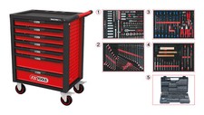 KS Tools RACINGline SCHWARZ/ROT Werkstattwagen mit 7 Schubladen und 515...