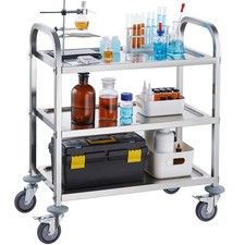 3-stufiger Mobiler Laborwagen Edelstahl 181kg Laborklinik Medizintechnik