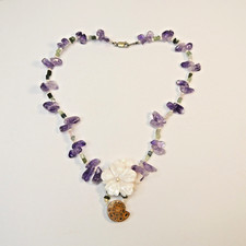 Amethyst Halskette mit Ammonit