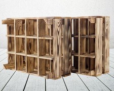 neue geflammte Holzkiste für Flaschen Regal Obstkiste Weinkiste Kiste