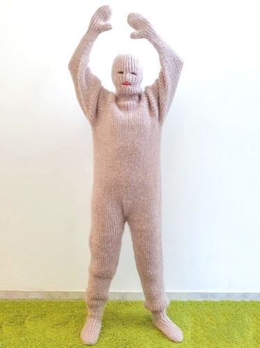 Beige thick catsuit full