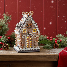 LED Lebkuchenhaus 38cm Braun
