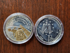 Deutschland 10 Euro 2004 Ag925 18gr teilvergoldet Raumfahrtstadion ISS