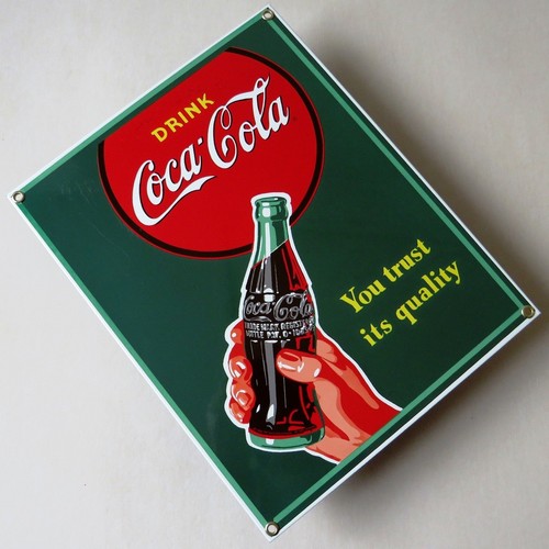 Coca cola altes emailschild - =,