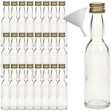 25 Mini Glasflaschen 40 ml kleine Likörflaschen Schnapsflaschen + Trichter